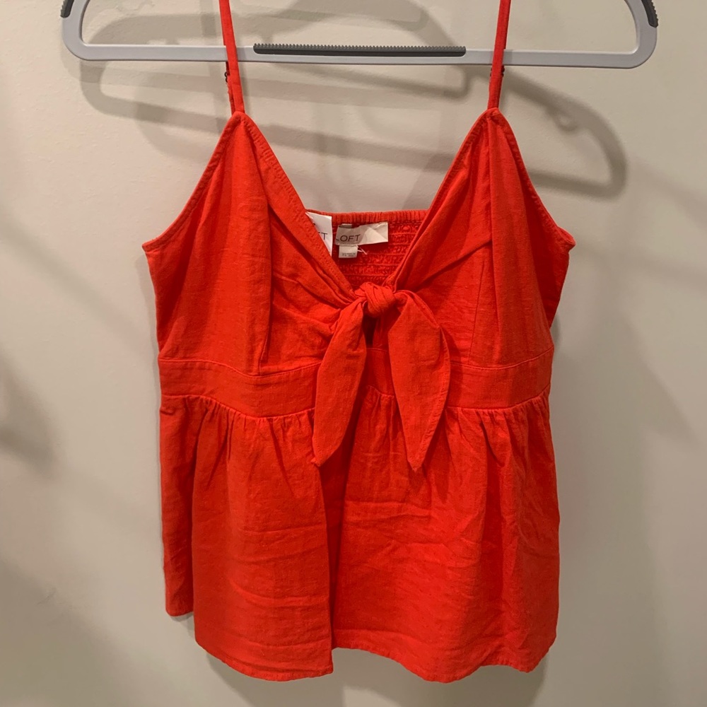 Loft tie front tank top